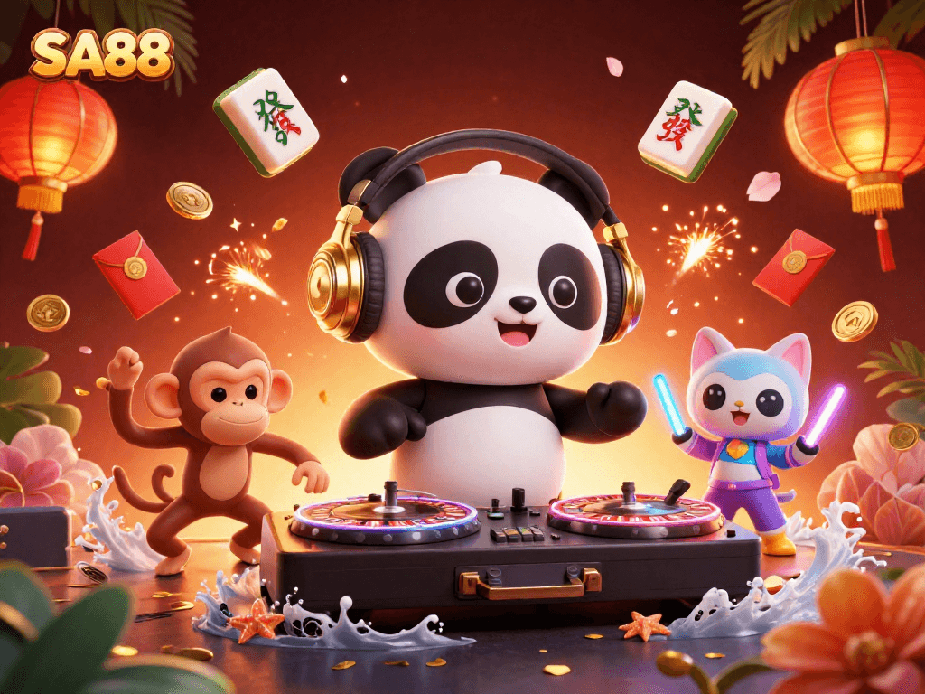 Win big at SA88 while enjoying a vibrant 3D gaming celebration with colorful characters.