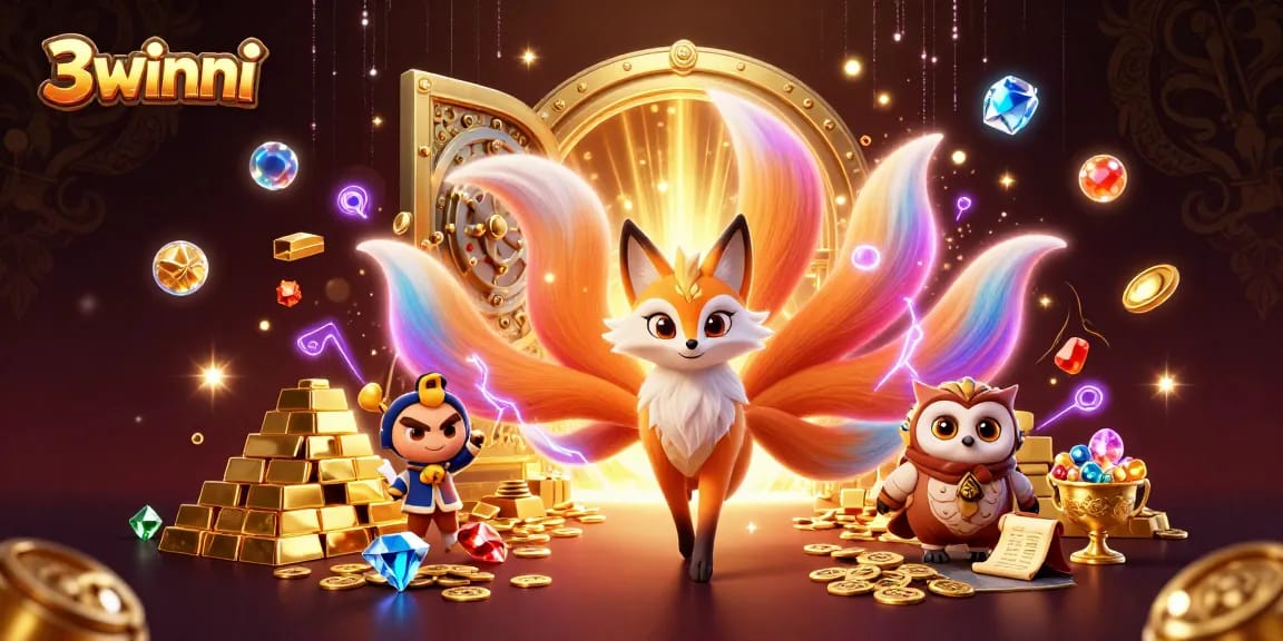 Players explore exciting games and jackpots at 3winni, featuring vibrant characters and rich visuals.