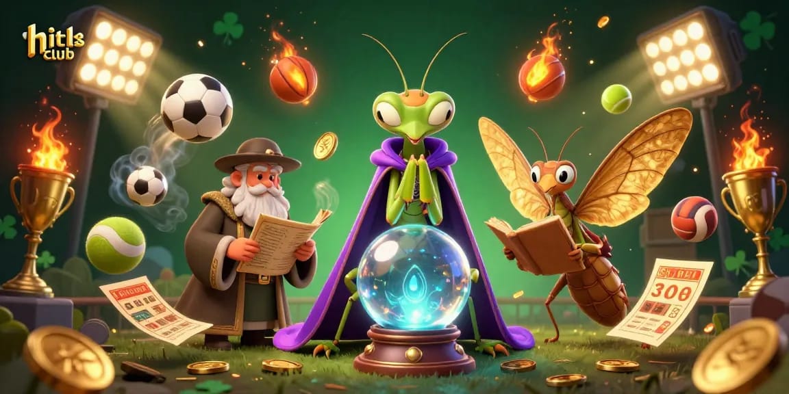 Experience the excitement with hitclub's vibrant sports betting scene featuring animated elements and mystical characters.