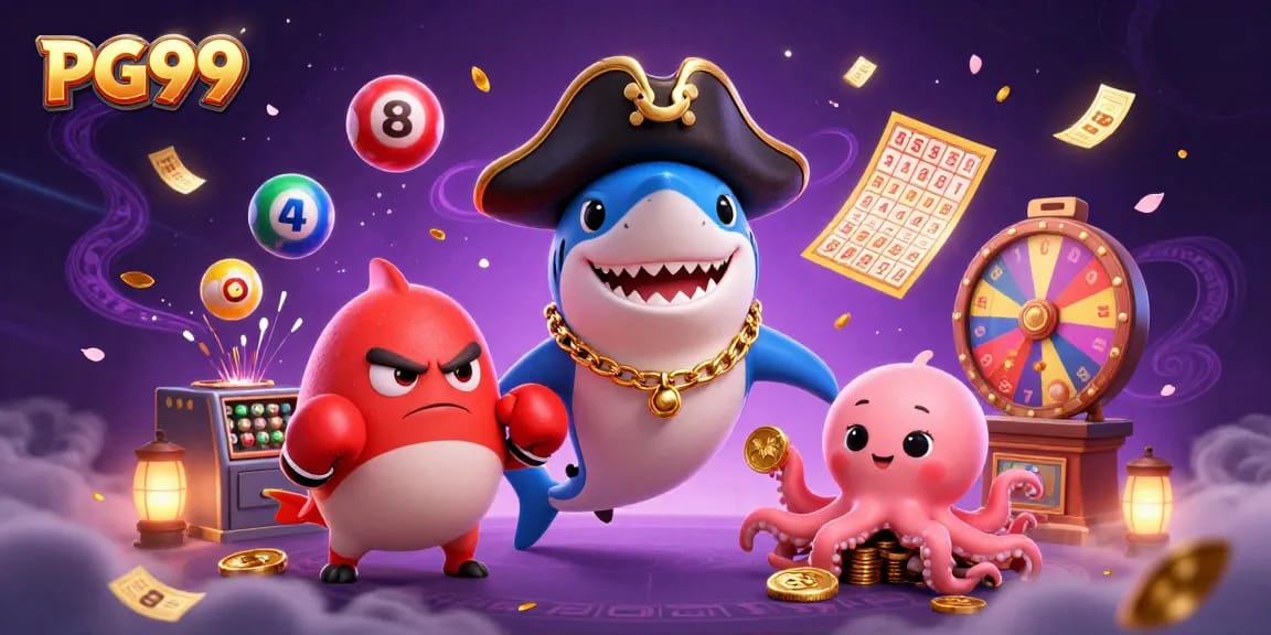 Engage in exciting lottery games at PG99 with vibrant characters and dynamic elements.