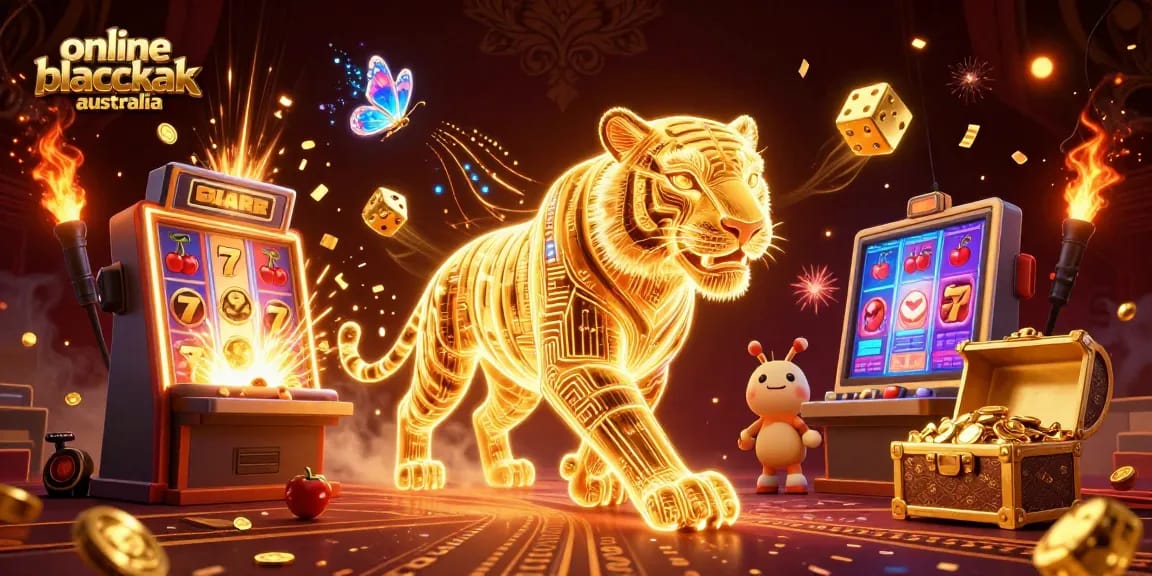 Engage in intense gameplay of online blackjack Australia with vibrant casino-themed 3D illustration.
