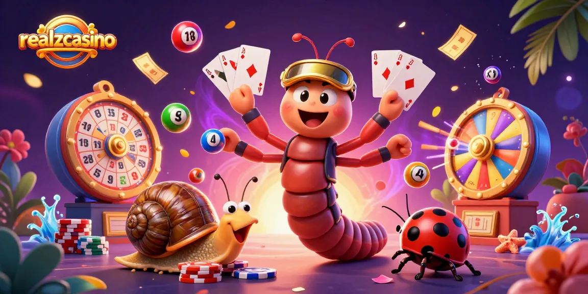 Spiele bei Realzcasino mit einzigartigen Charakteren und lebhaften Casino-Elementen mit festlichen Effekten.