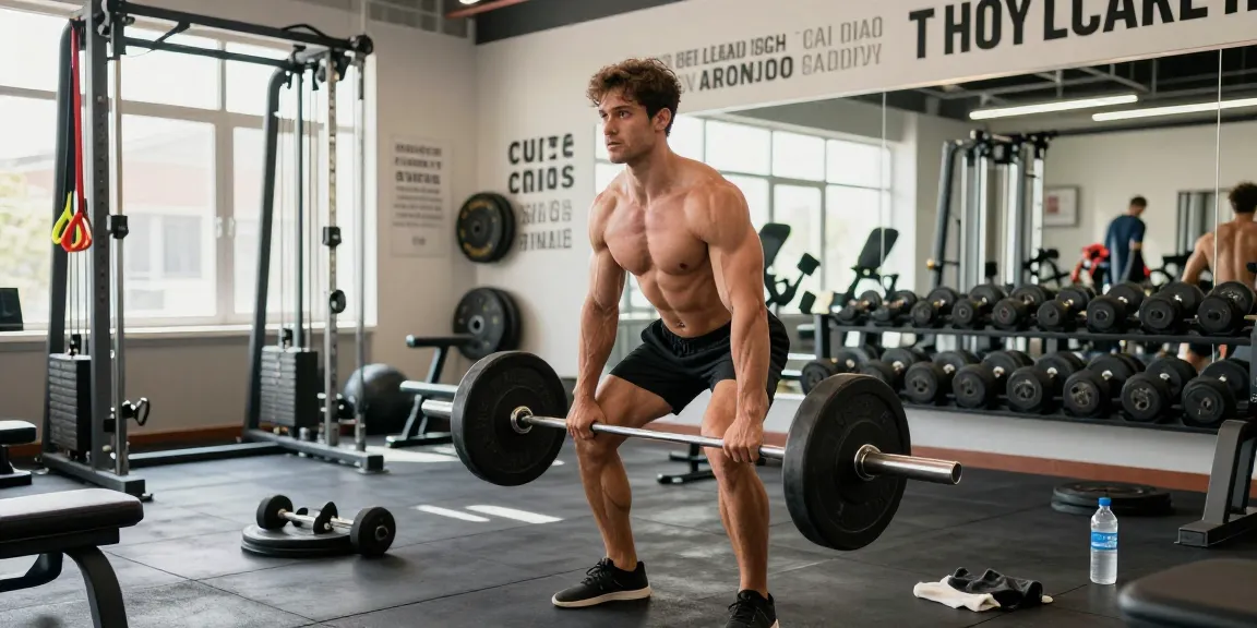 Anabolika Shop Deutschland - Bodybuilder hebt Gewichte in einem modernen Fitnessstudio und zeigt Fitness und Stärke.