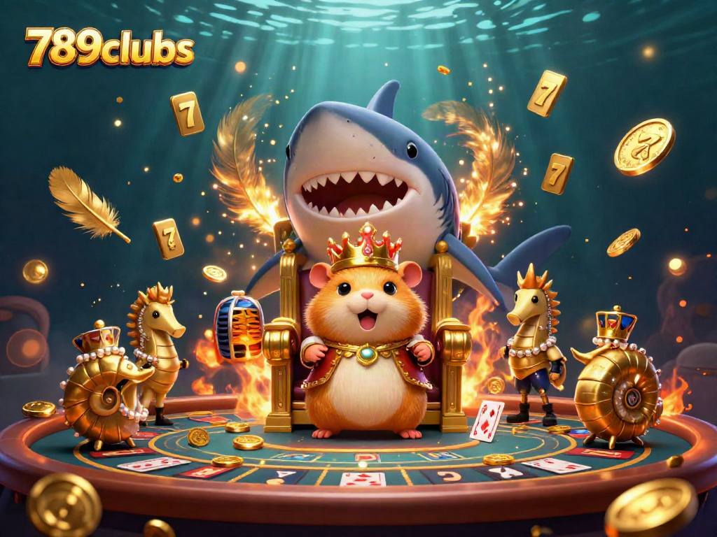 Engage in thrilling action at 789clubs with vibrant casino elements and a fierce hamster king.
