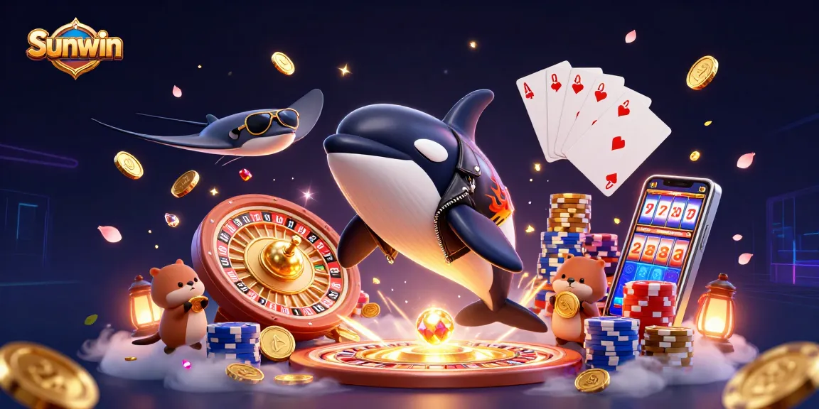 Sunwin engages players with an exciting 3D underwater casino scene featuring vibrant characters and enchanting game elements.