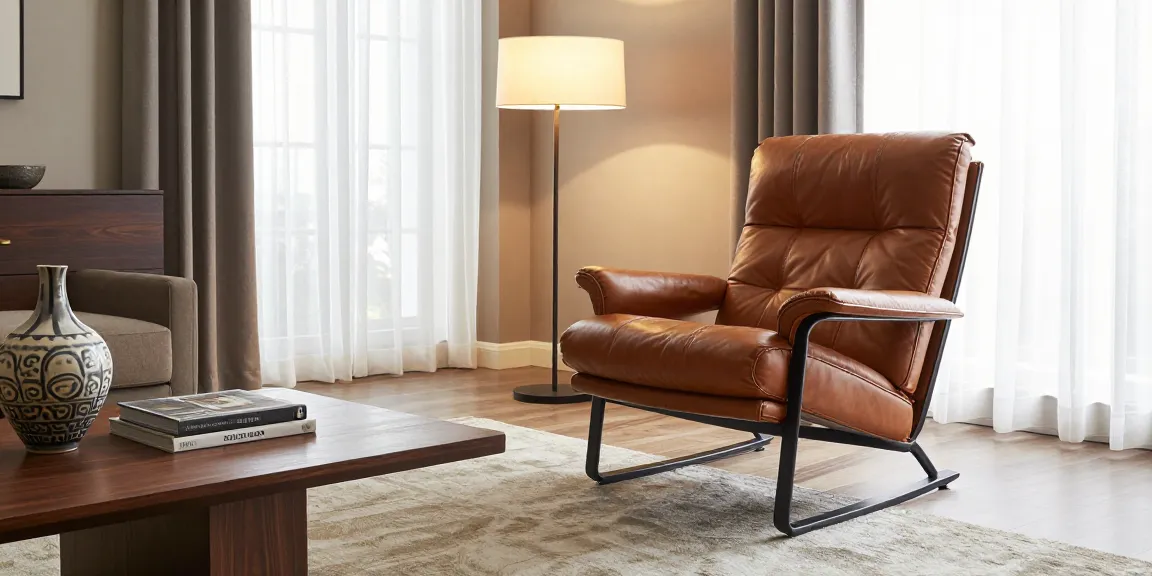 Baxter Ledersessel in einem stilvollen Wohnzimmer, das luxuriöse Lederpolsterung und warmes Licht zeigt, ideal für elegante Innenräume.