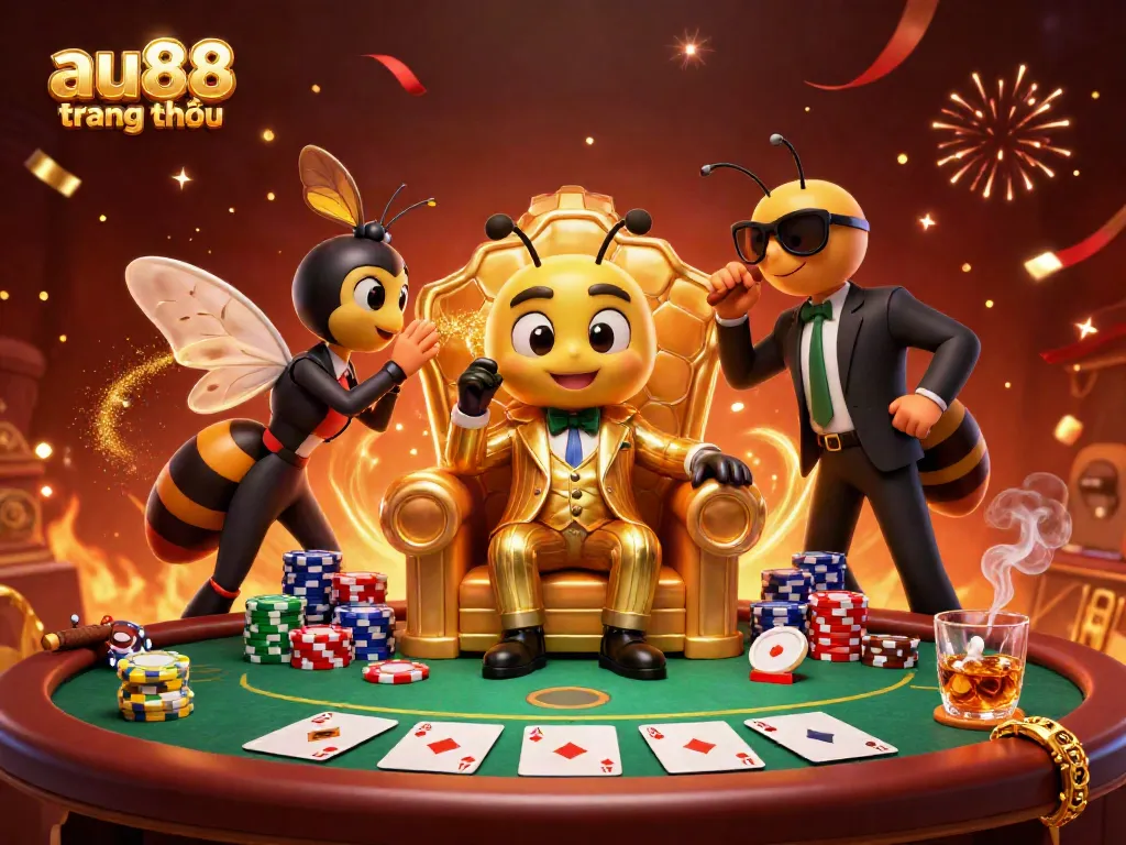 Experience the excitement of the au88 trang chủ with vibrant gaming elements and animated characters in a colorful setting.