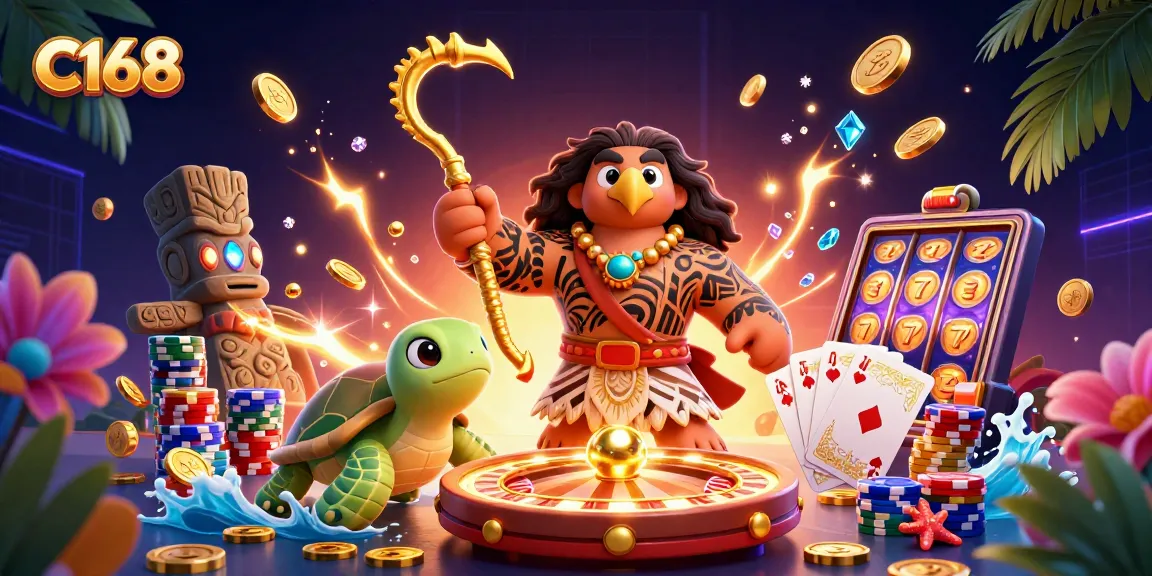 C168 players immerse in the excitement of dynamic casino action with a demigod and treasures.