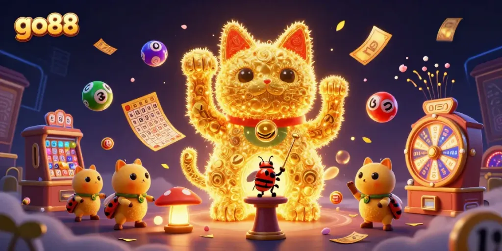 Experience excitement with go88's vibrant gaming environment filled with dynamic casino elements.