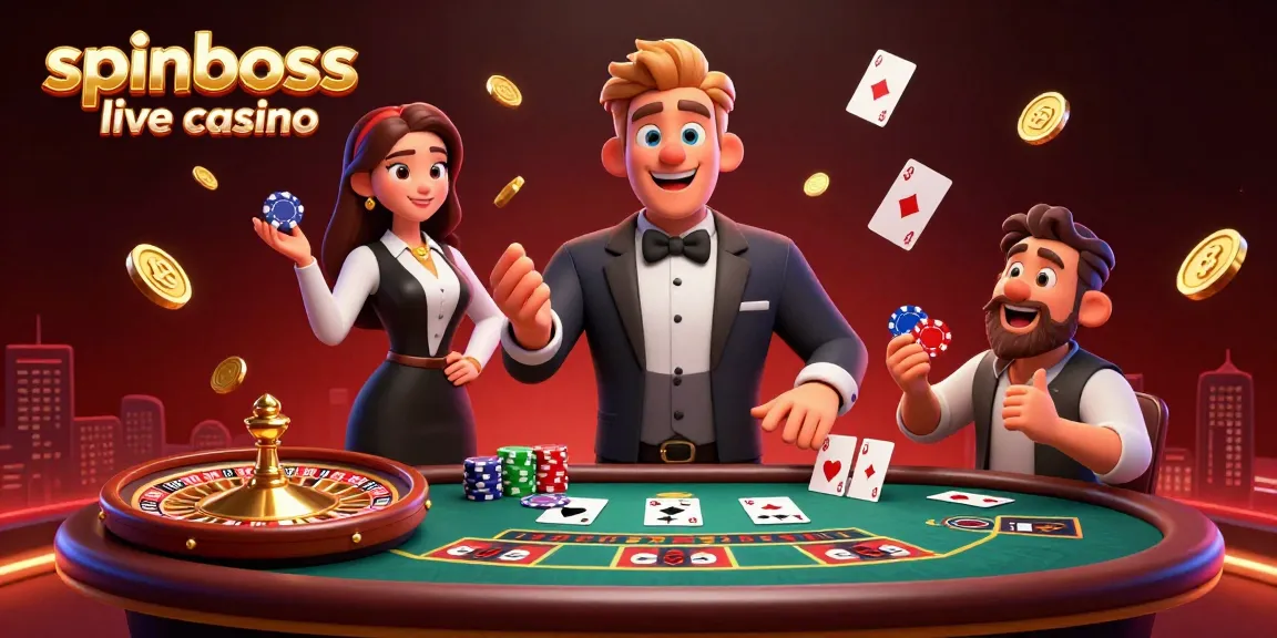 Erleben Sie das SpinBoss Live-Casino mit echten Dealern und aufregenden Spielmomenten.