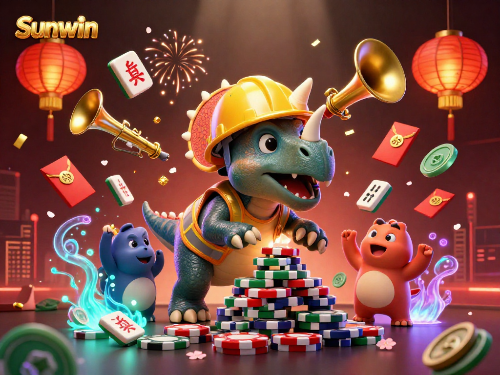 Engage in thrilling gaming experiences at Sunwin, featuring fantasy-themed characters and vibrant casino elements.