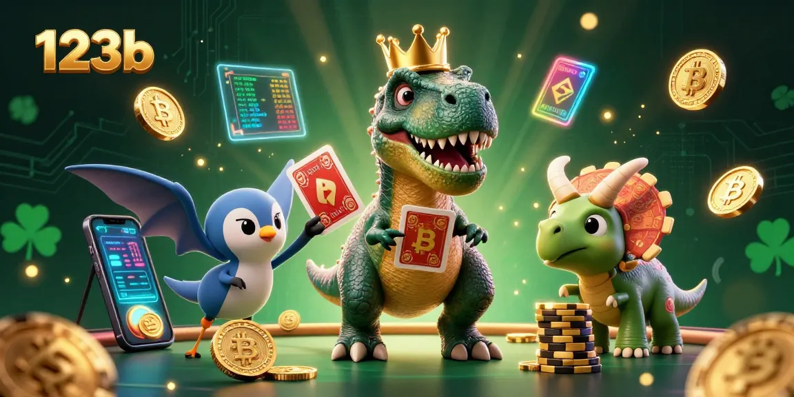 Engage in thrilling card games at 123b with friendly characters in a vibrant casino setting.