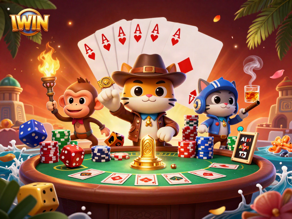 IWIN cat explorer uncovers casino treasures amidst vibrant gaming elements