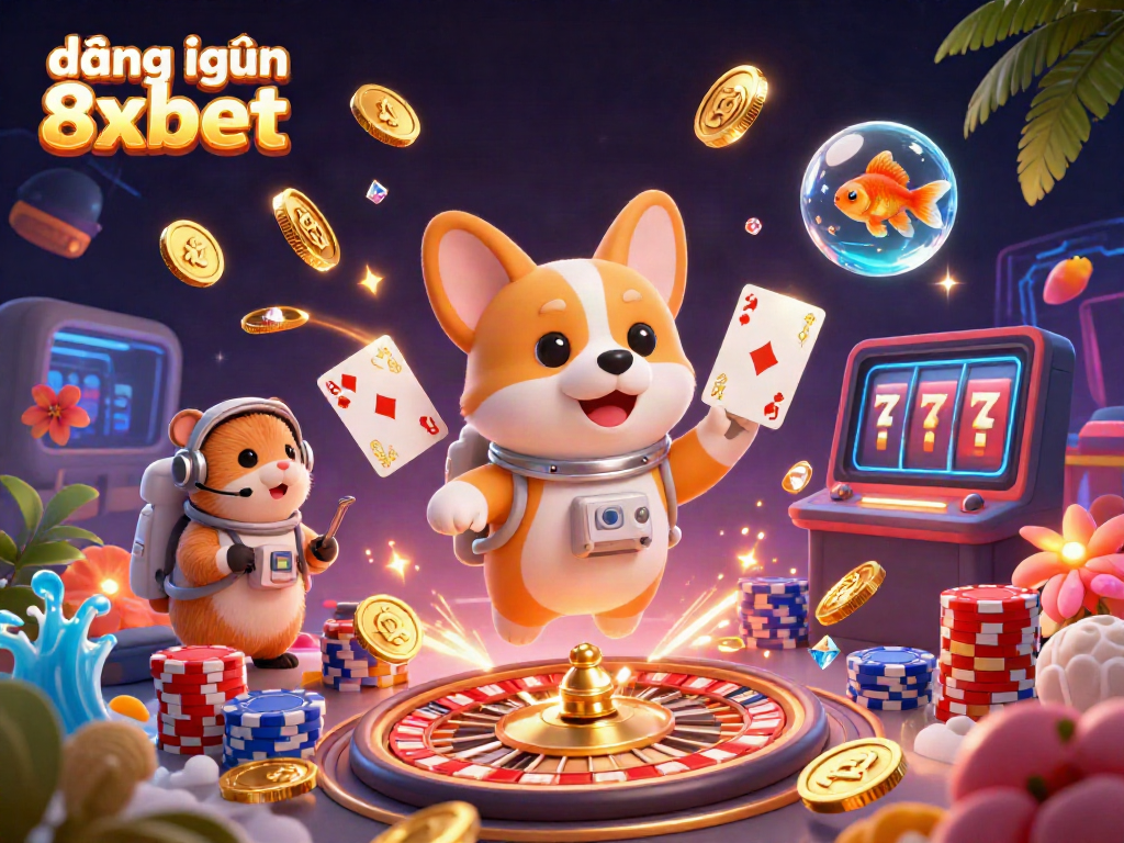 Engage in thrilling азартные игры with đăng nhập 8xbet surrounded by 3D cartoon characters and games.