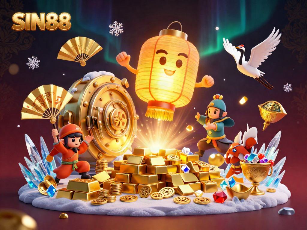 Experience thrilling gaming at SIN88 with vibrant visuals of luck and fortune in a unique casino atmosphere.