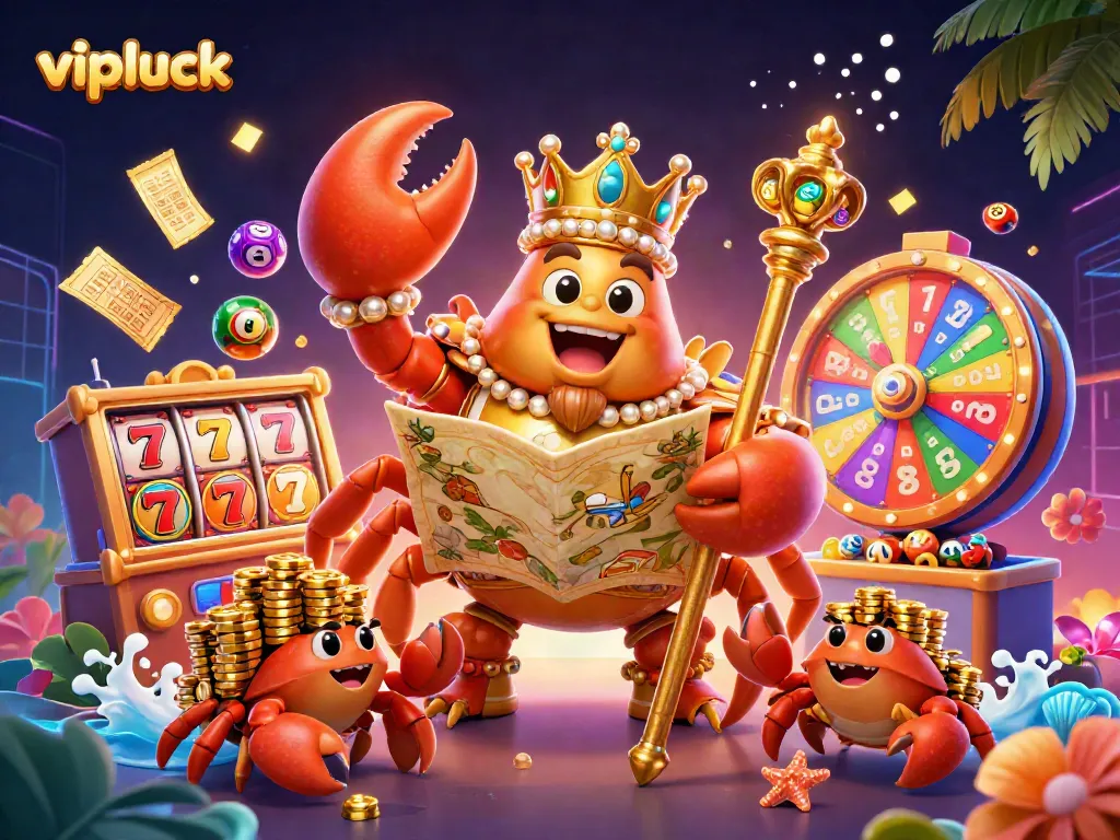 Engage with thrilling games and jackpots at vipluck, illustrated with lively elements of casino excitement.