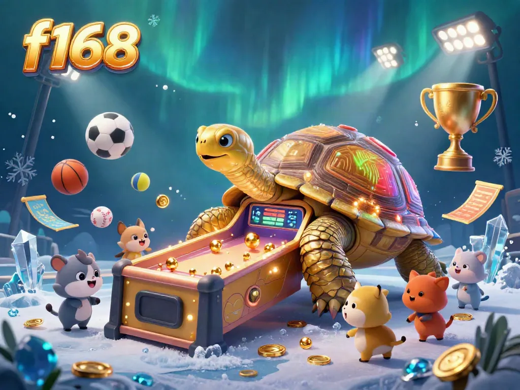 Experience high-energy gameplay at f168 with a golden tortoise pinball machine and sports-themed elements.