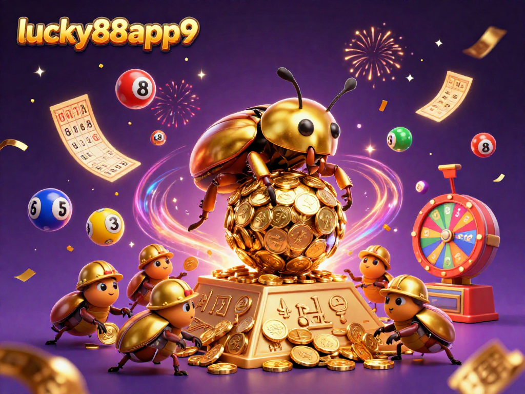 Engage in thrilling games with lucky88app9, featuring dynamic lottery balls and vibrant casino elements.