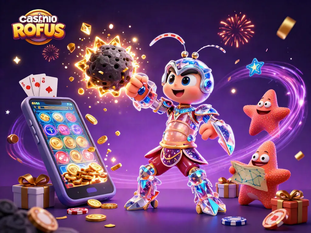Experience thrilling gameplay and winning strategies at casino uden om ROFUS with vibrant 3D illustration.
