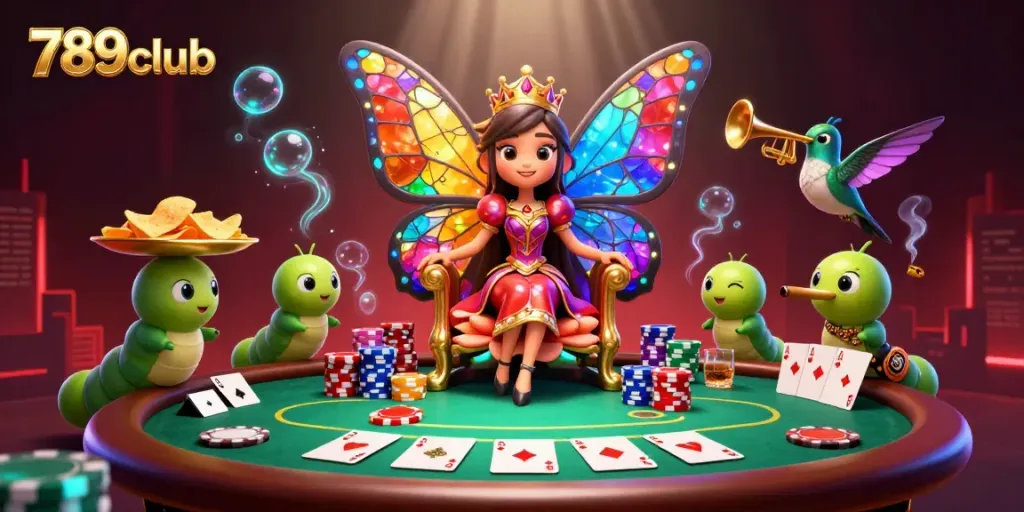 Experience thrilling games at 789club with a vibrant casino scene featuring animated characters.