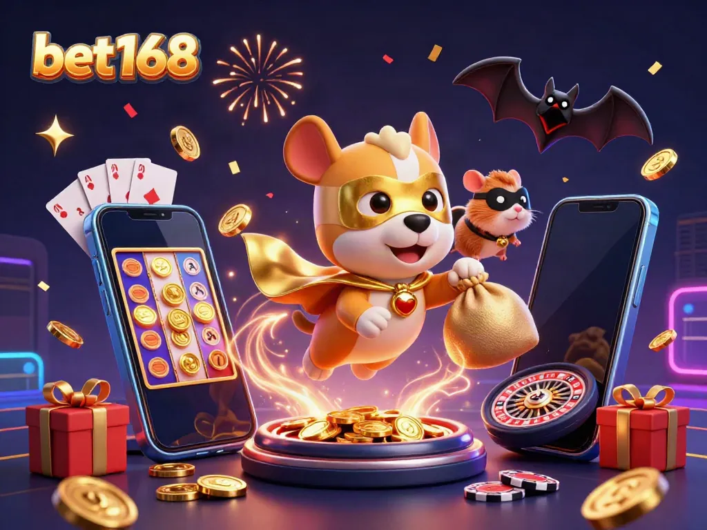 Experience thrilling fun with bet168 as a superhero dog and hamster bring games to life!