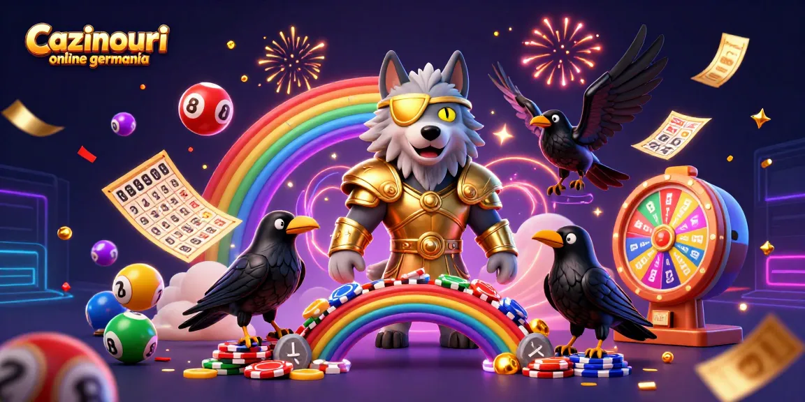 Experience excitement at Cazinouri online germania with vibrant casino-themed elements and characters.