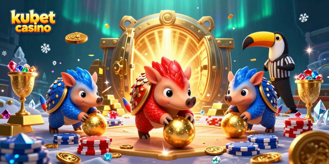 Engage in thrilling gameplay at kubet casino with rival pangolins amidst golden treasures and vibrant action.