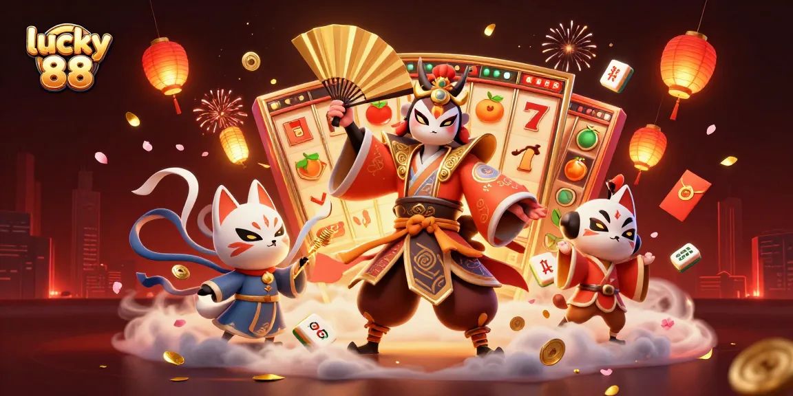 Experience exciting gameplay with lucky 88 slot symbols in a vibrant 3D casino scene.