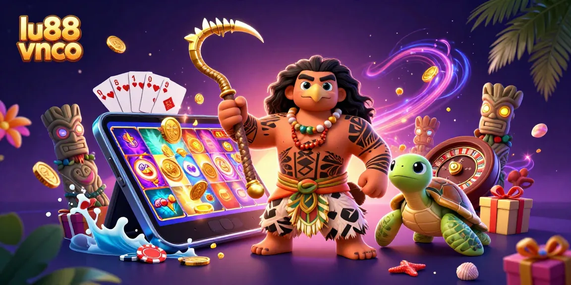 Experience thrilling gameplay at lu88 vnco with vibrant slot games, tropical characters, and festive elements.