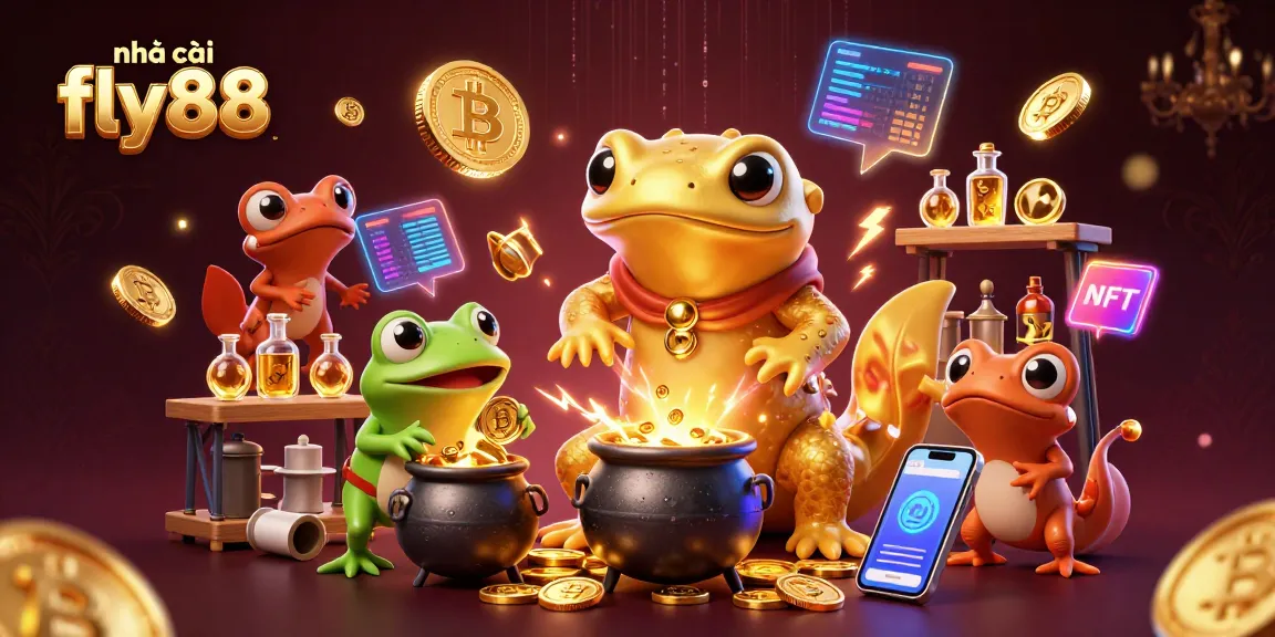 Engage with nhà cái fly88 as a golden salamander alchemist transforms base metals into gold in a magical lab